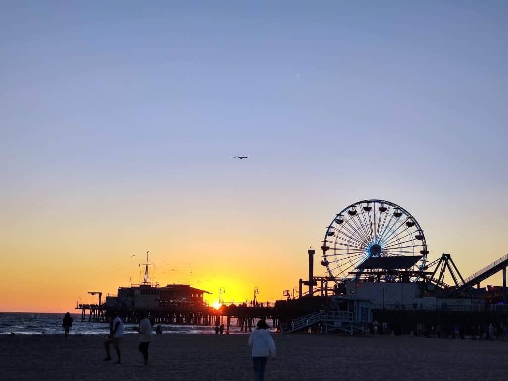 Sonnenuntergang am Santa Monica Pier
